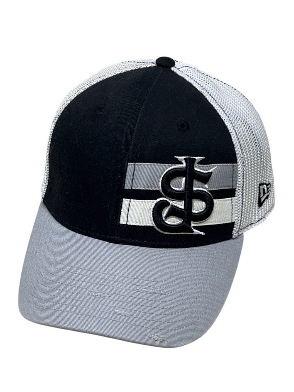 New Era M/L fitted San Jose Giants color block baseball hat gray black white
